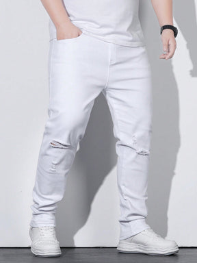 Men's Ripped Wide Leg Jeans