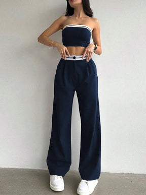 Women's Bandeau Top Jogger Pants Set