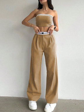Women's Bandeau Top Jogger Pants Set