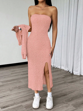 Rollya Bodycon Dress with Front Opening