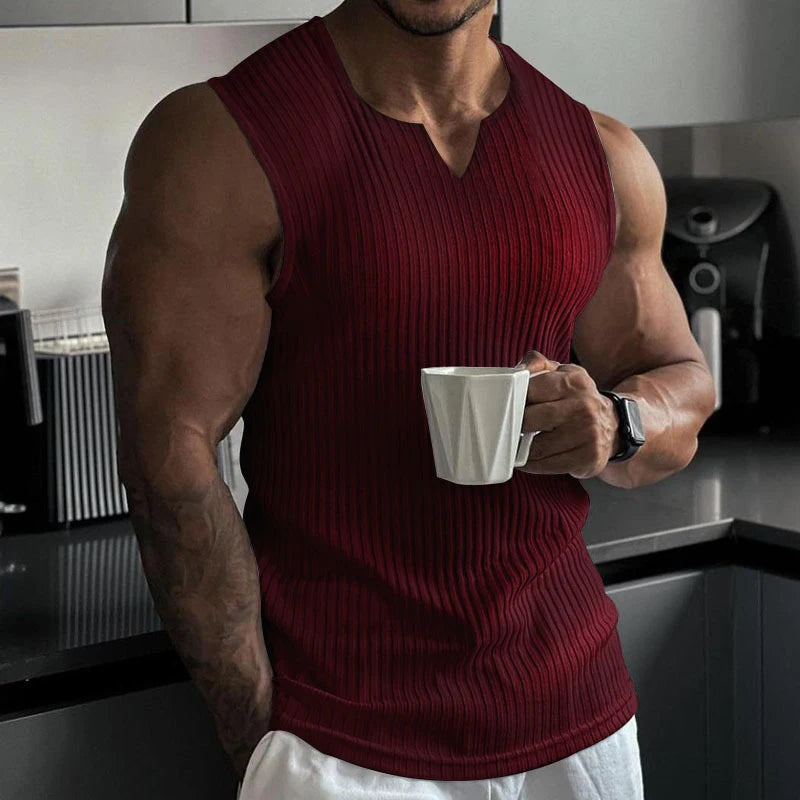 Men's Sports Pullover Tank Top, Casual Slim Fit