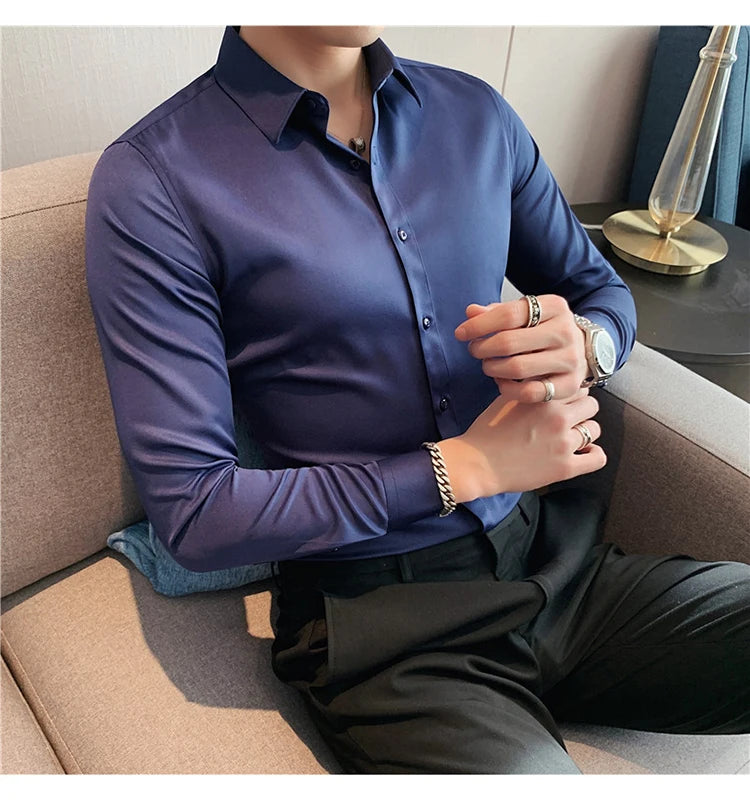 Slim Fit Casual Long Sleeve Shirt