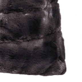 Faux Fur Vest with Horizontal Stripes
