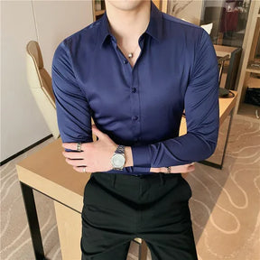 Slim Fit Casual Long Sleeve Shirt