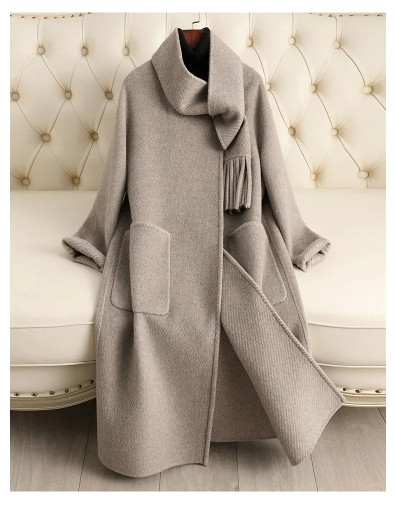 Double Sided Wool Coat Long Handmade Wool Woolen Coat