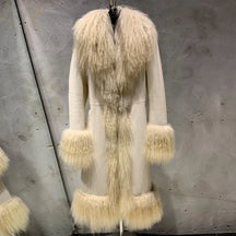 Suede Coat Genuine Sheepskin and Mongfolian Leather