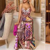 Women's Slim Social Printed Jumpsuit