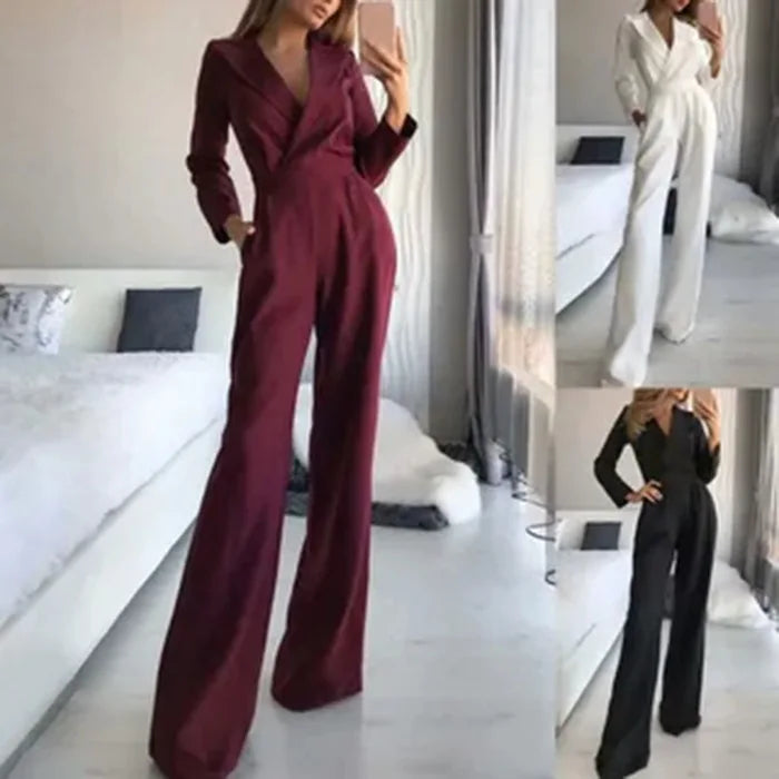 Slim Solid Casual Women's Jumpsuit