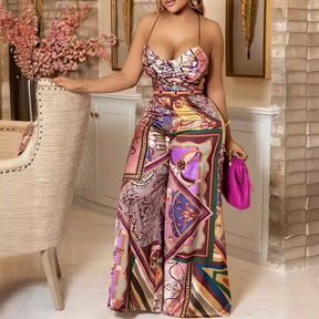 Women's Slim Social Printed Jumpsuit