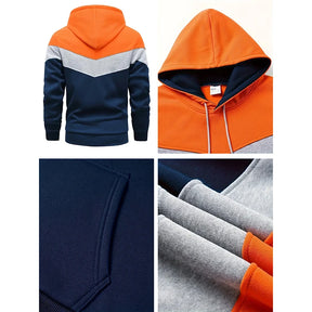 Men's Tricolor Patwork Sweatshirt Set