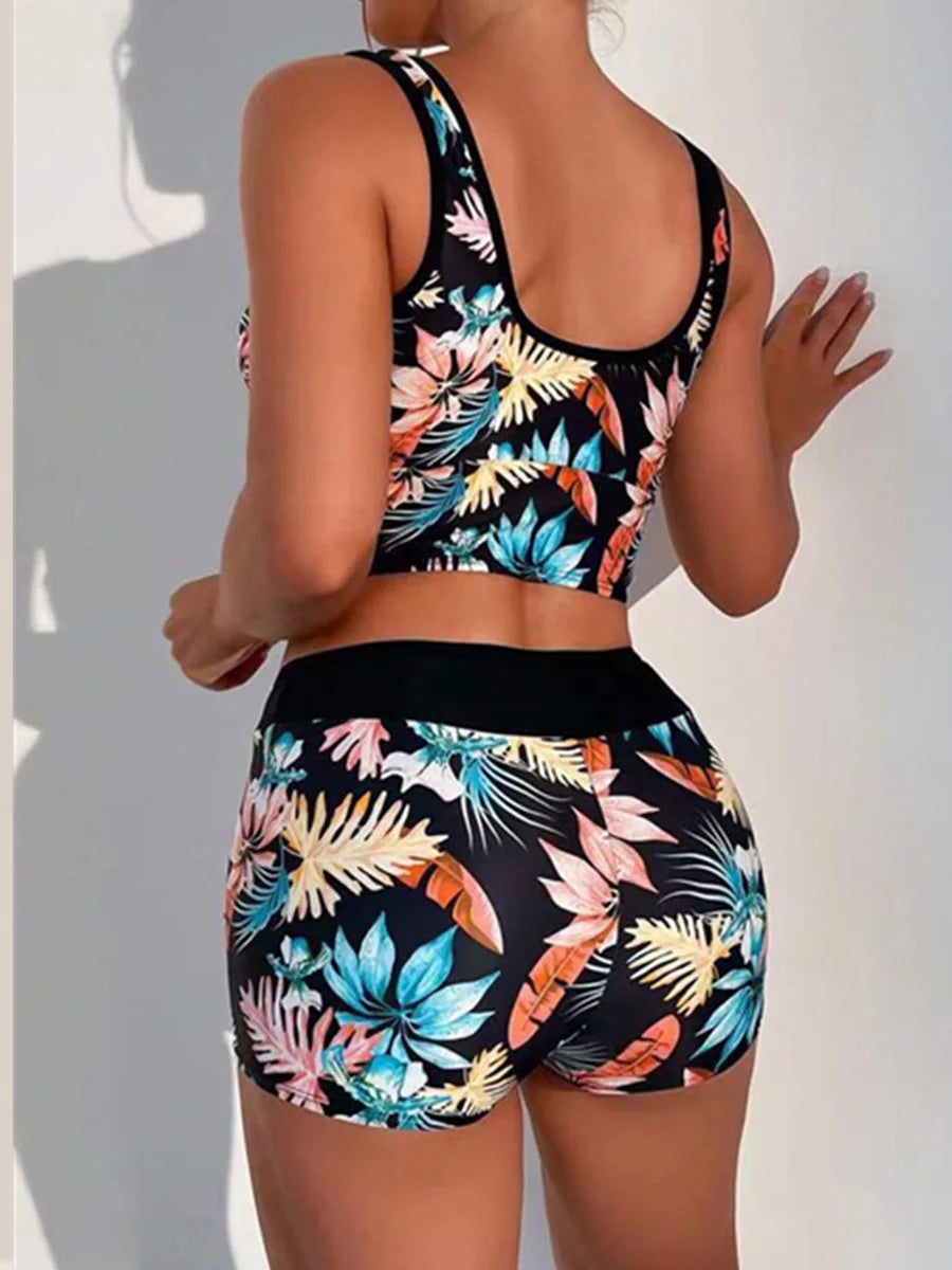 Conjunto de praia tankini halter