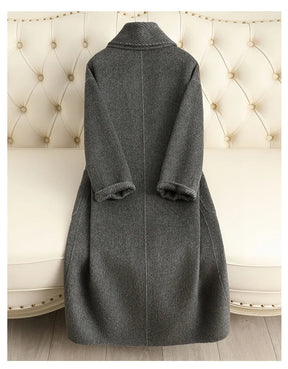 Double Sided Wool Coat Long Handmade Wool Woolen Coat