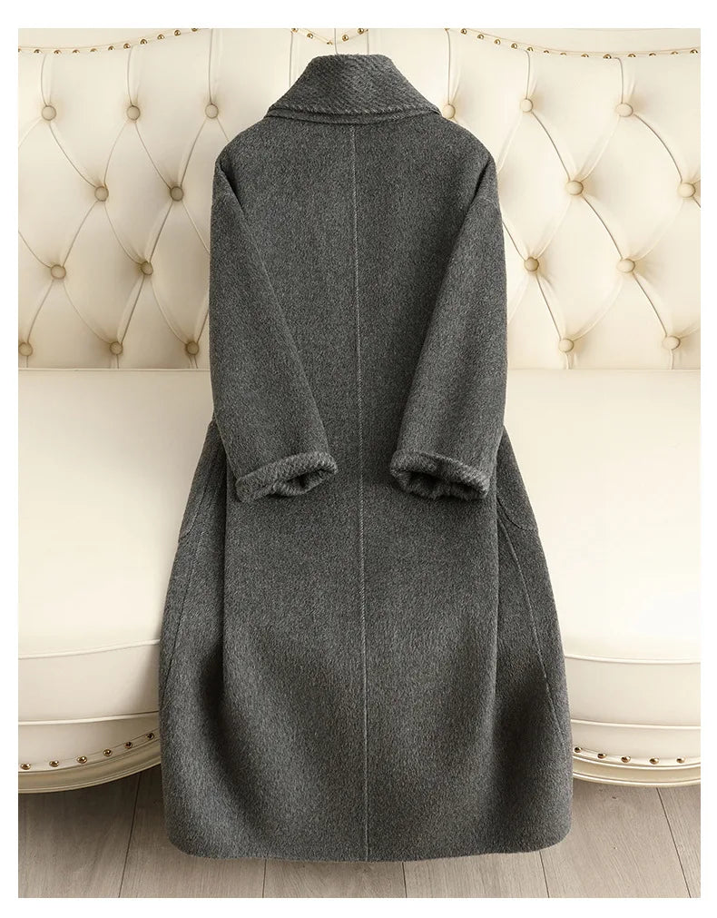 Double Sided Wool Coat Long Handmade Wool Woolen Coat