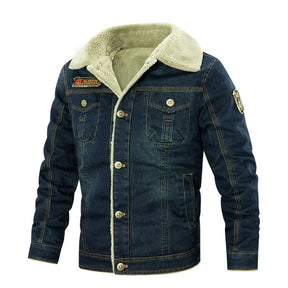 Men's thermal wool denim jacket