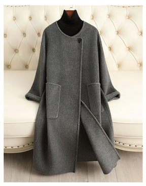 Double Sided Wool Coat Long Handmade Wool Woolen Coat