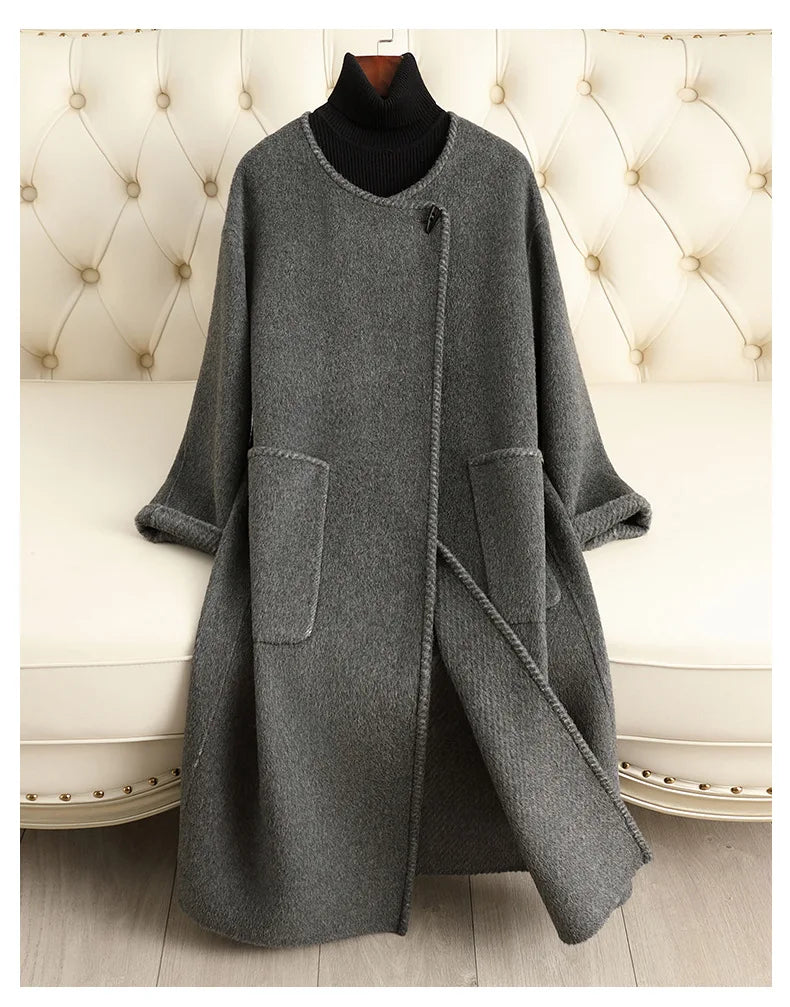 Double Sided Wool Coat Long Handmade Wool Woolen Coat