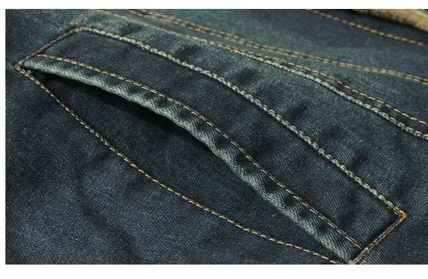 Men's thermal wool denim jacket