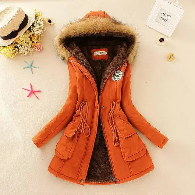 Women's Casual Slim Parkas Cotton Coat