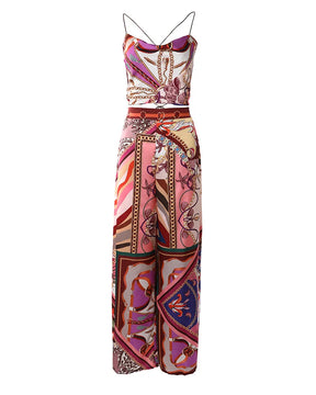 Women's Slim Social Printed Jumpsuit