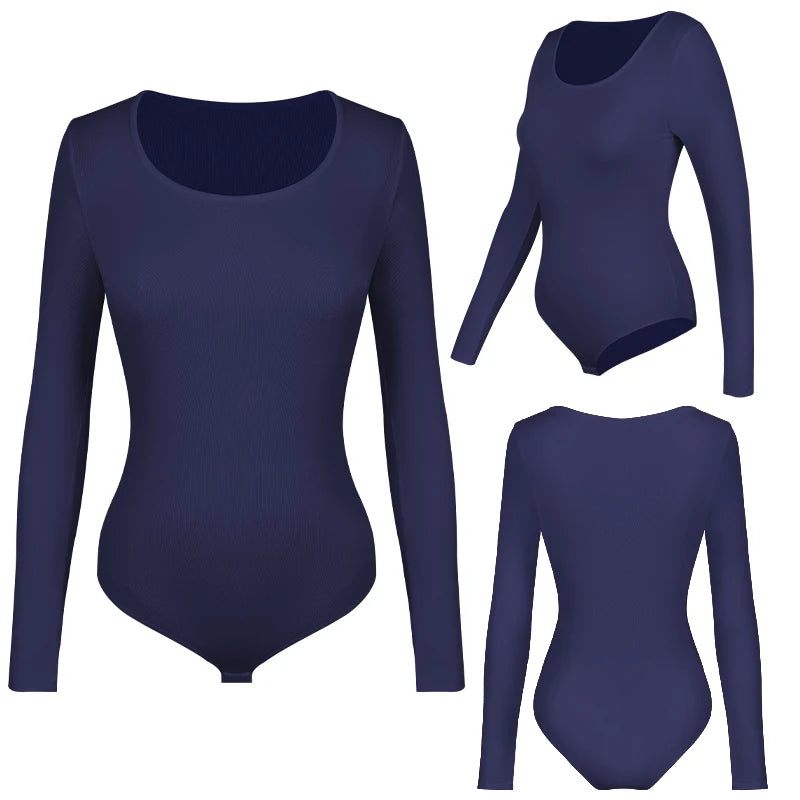 Women's sexy suplex long sleeve bodysuit