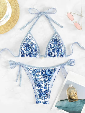Halter String Triangle Bikini Two Piece Bikini