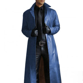 Men's Oversized Windbreaker Faux Leather Coat