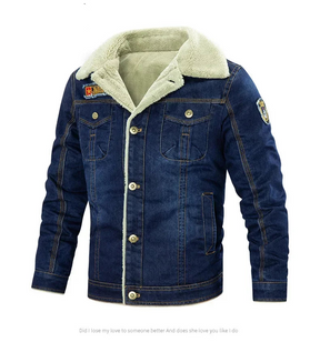 Men's thermal wool denim jacket