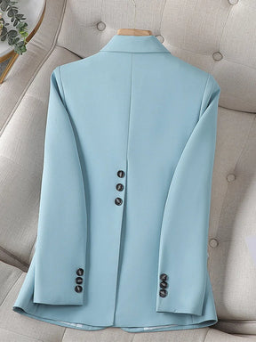 Women's Monochrome Coat, Breathable Long Sleeve Blazer