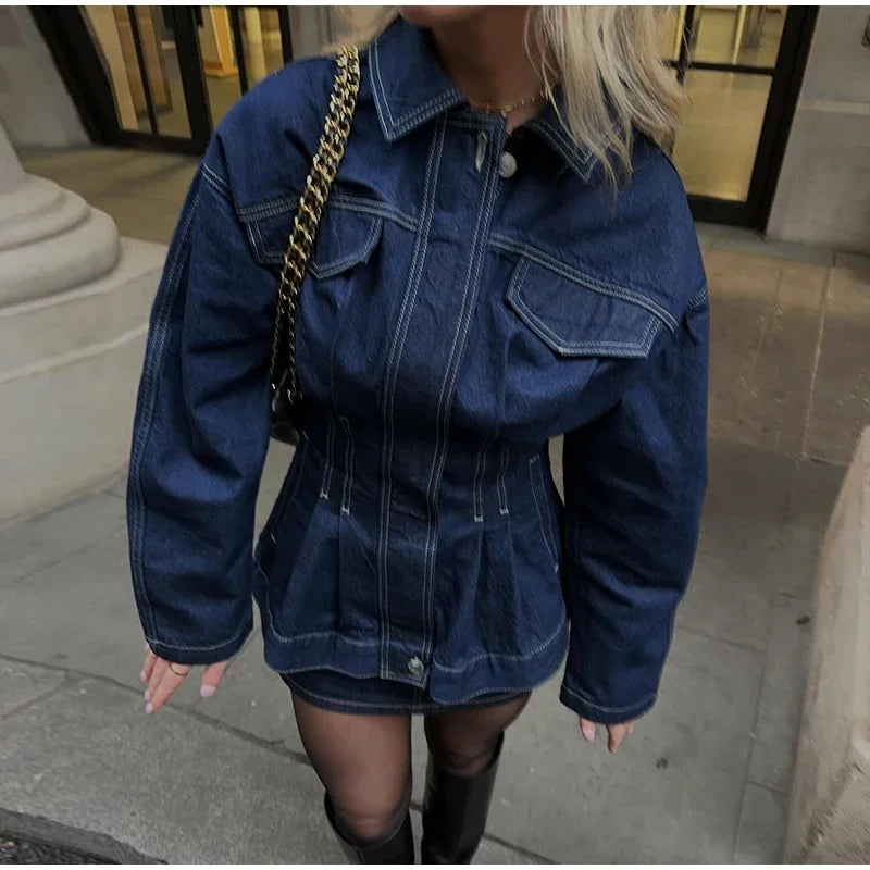 Denin streetwear women's Coat