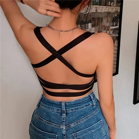 Cropped backless streetwear Sports