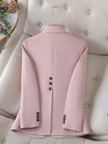 Women's Monochrome Coat, Breathable Long Sleeve Blazer