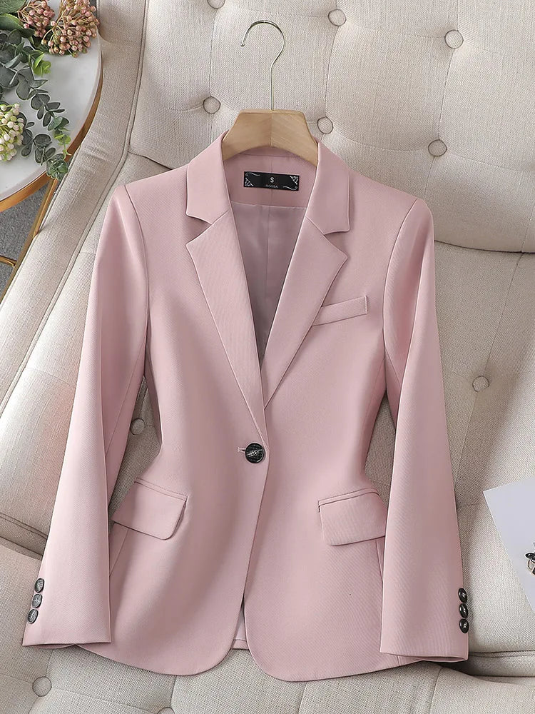 Women's Monochrome Coat, Breathable Long Sleeve Blazer