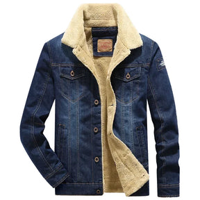 Men's thermal wool denim jacket