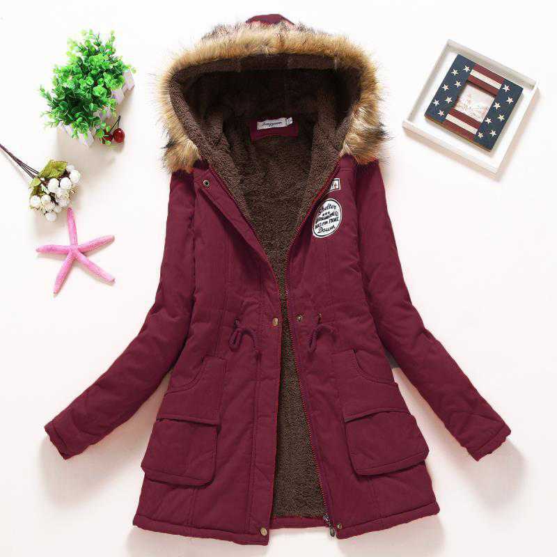 Women's Casual Slim Parkas Cotton Coat