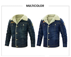 Men's thermal wool denim jacket