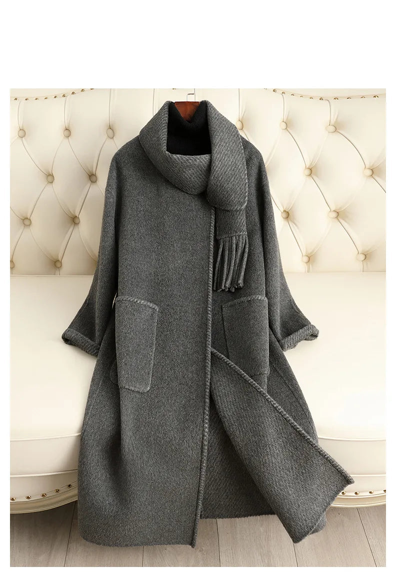 Double Sided Wool Coat Long Handmade Wool Woolen Coat