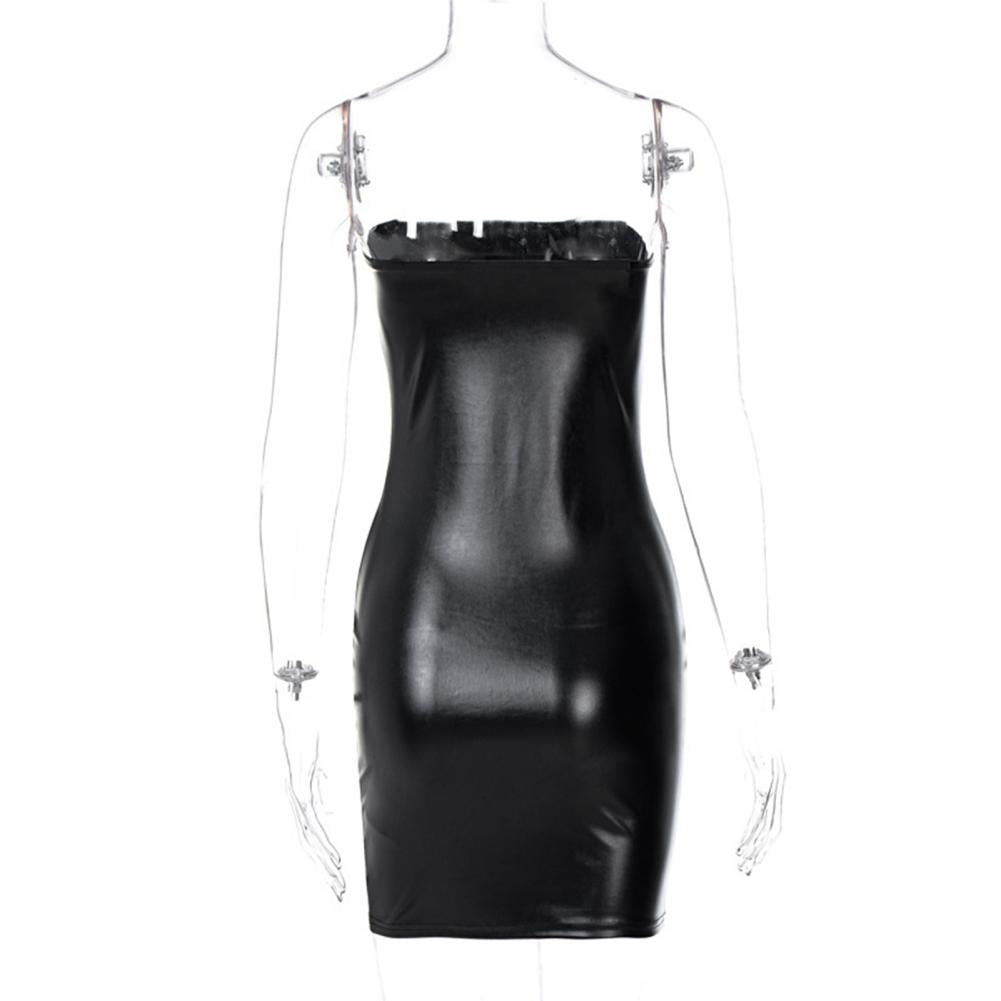 Leather Midi Sexy Bodycon Dress