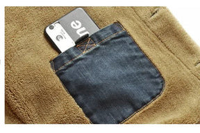 Men's thermal wool denim jacket