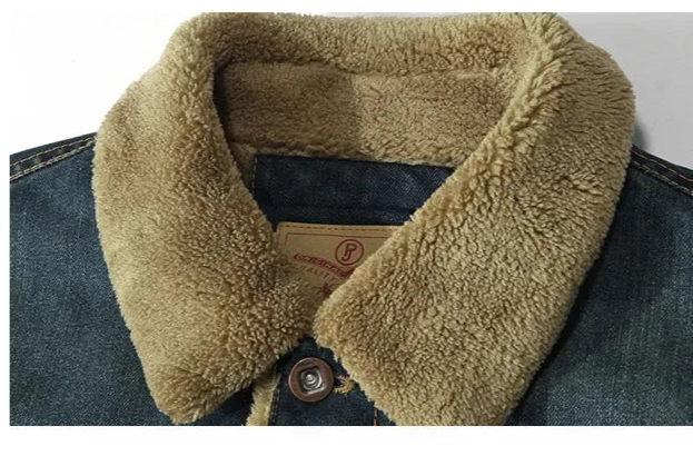 Men's thermal wool denim jacket