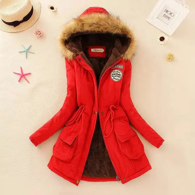 Women's Casual Slim Parkas Cotton Coat