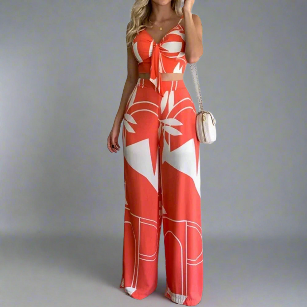 Women's Tropical High Waist Jumpsuit